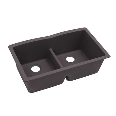 Click here to see Elkay ELXDULB3322CH0 Elkay Quartz Luxe Equal Double Bowl Undermount Sink with Aqua Divide - Charcoal (ELXDULB3322CH0)