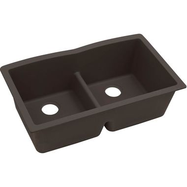 Click here to see Elkay ELXDULB3322CN0 Elkay Quartz Luxe Equal Double Bowl Undermount Sink with Aqua Divide - Chestnut (ELXDULB3322CN0)