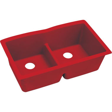 Click here to see Elkay ELXDULB3322MA0 Elkay Quartz Luxe Equal Double Bowl Undermount Sink with Aqua Divide - Maraschino (ELXDULB3322MA0)