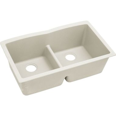 Click here to see Elkay ELXDULB3322RT0 Elkay Quartz Luxe Equal Double Bowl Undermount Sink with Aqua Divide - Ricotta (ELXDULB3322RT0)