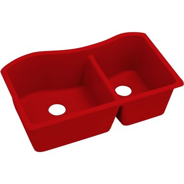 Click here to see Elkay ELXHU3220RMA0 Elkay Quartz Luxe 60/40 Double Bowl Undermount Sink - Maraschino (ELXHU3220RMA0)