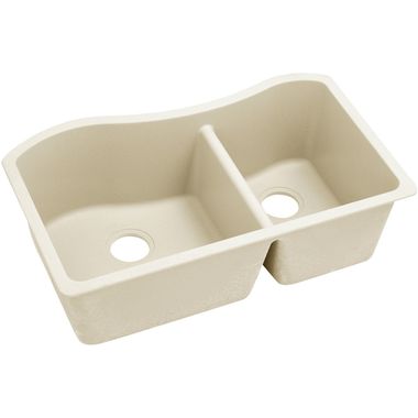 Click here to see Elkay ELXHU3220RPA0 Elkay Quartz Luxe 60/40 Double Bowl Undermount Sink - Parchment (ELXHU3220RPA0)