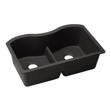 Click here to see Elkay ELXULB3322CA0 Elkay Quartz Luxe Equal Double Bowl Undermount Sink with Aqua Divide, Caviar - ELXULB3322CA0 