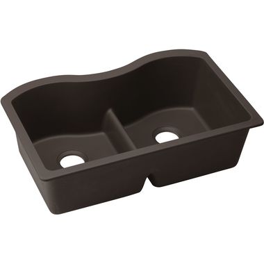 Click here to see Elkay ELXULB3322CN0 Elkay Quartz Luxe Equal Double Bowl Undermount Sink w/ Aqua Divide, Chestnut - ELXULB3322CN0 