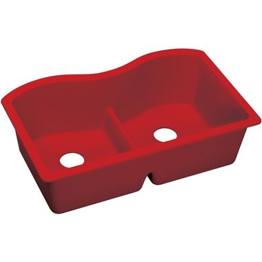 Click here to see Elkay ELXULB3322MA0 Elkay Quartz Luxe Equal Double Bowl Undermount Sink with Aqua Divide, Maraschino - ELXULB3322MA0 