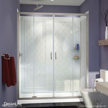 Click here to see DreamLine DL-6114L-04CL DreamLine DL-6114L-04CL Visions Clear Sliding Shower Door - Brushed Nickel