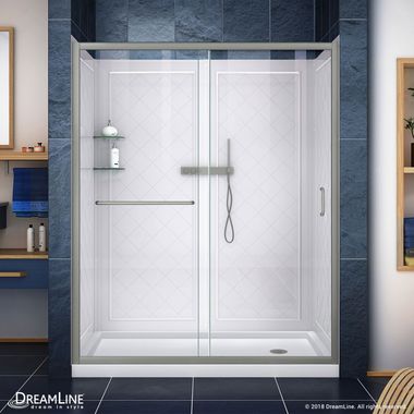 Click here to see DreamLine DL-6118R-04CL DreamLine DL-6118R-04CL Infinity-Z Clear Sliding Shower Door - Brushed Nickel
