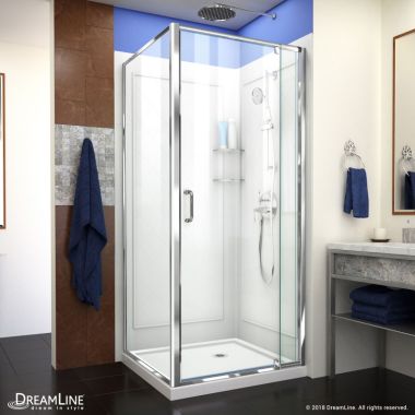 Click here to see DreamLine DL-6716-01CL DreamLine DL-6716-01CL Flex Clear Shower Enclosure, Backwalls and 32