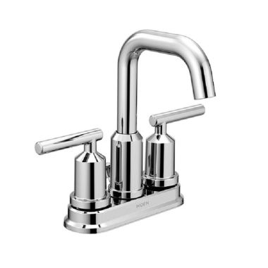 Click here to see Moen 6150 Moen Gibson Two-Handle High-Arc Centerset Chrome Bathroom Faucet with Metal Pop-Up, 1.2 GPM, Lever Handles, WaterSense, ADA - 6150