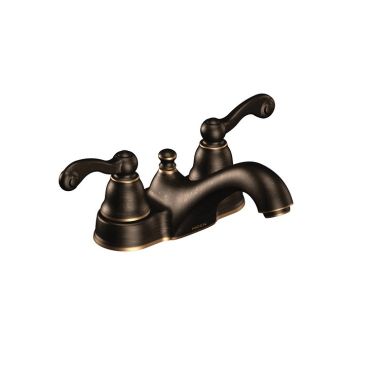Click here to see Moen WS84003BRB Moen Traditional Two-Handle High Arc Mediterranean Bronze Bathroom Faucet with 50/50 Pop-Up Drain, 1.2 GPM, Lever Handles, Rotating Spout, WaterSense, ADA - WS84003BRB