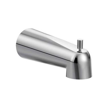 Click here to see Moen 3839 Moen Rizon Wall Mounted Chrome Tub Spout with Pull-Up Diverter, 1/2-inch Connection Size, Slip Fit - 3839