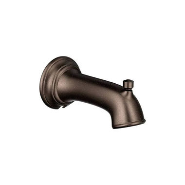 Click here to see Moen 3737ORB Moen Dartmoor 7-3/8-inch Wall Mounted Oil Rubbed BronzeTub Spout with Pull-Up Diverter, 1/2-inch Connection Size, Slip Fit - 3737ORB