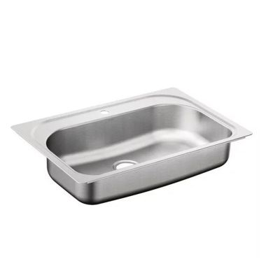 Click here to see Moen G181631Q Moen G181631Q 33-In x 22-In Stainless Drop-In Single Bowl 1-Hole Sink
