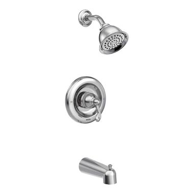 Click here to see Moen T2123EP Moen Traditional Posi-Temp Tub/Shower Faucet, 1.75 GPM, 1-Function, Single Lever Handle, M-PACT, Eco-Performance, Chrome - T2123EP