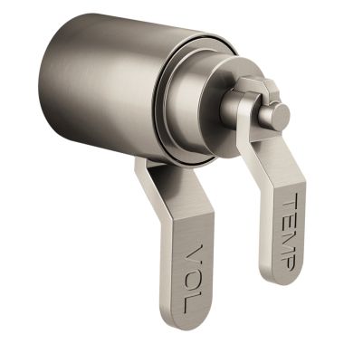 Click here to see Brizo HL6034-NK Brizo Industrial Lever Handle Kit for Litze Thermostatic Valve Trim, with Temp and Vol Debosed Letters, ADA, Brilliance Luxe Nickel - HL6034-NK