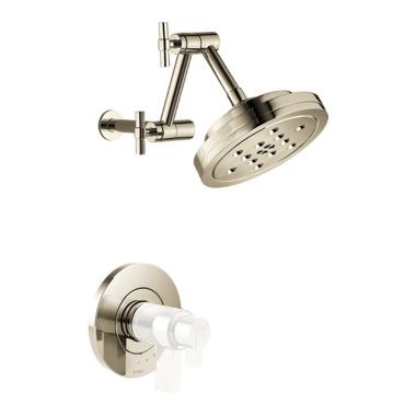 Click here to see Brizo T60235-PNLHP Brizo Litze TempAssure Thermostatic Shower Faucet with Multi-Function Showerhead, Less Handles, 1.75 GPM, Brilliance Polished Nickel - T60235-PNLHP
