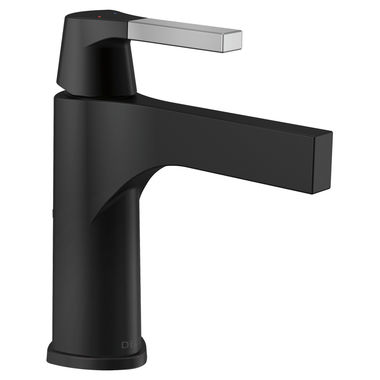 Click here to see Delta 574-CSLPU-DST Delta Zura Single Handle Lavatory Faucet with DIAMOND Seal, Lever Handle, ADA, 1.2 GPM, Chrome/Matte black - 574-CSLPU-DST