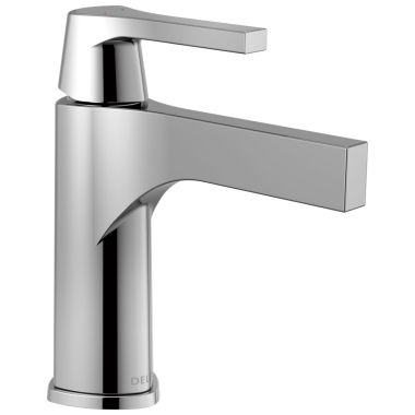 Click here to see Delta 574-MPU-DST Delta Zura Chrome Lavatory Faucet with Escutcheon, Metal Pop-Up, 1.2 GPM, Single-Handle, DIAMOND Seal, Lever Handle - 574-MPU-DST