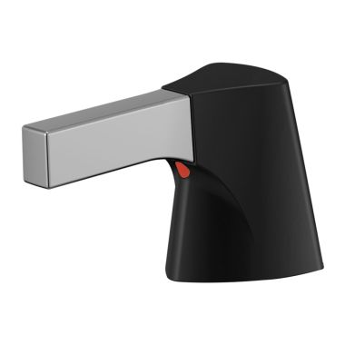 Click here to see Delta H274CS Delta Zura Metal Lever Handle Set for Bathroom Faucets, ADA, Chrome/Matte Black, Pack of 2 - H274CS