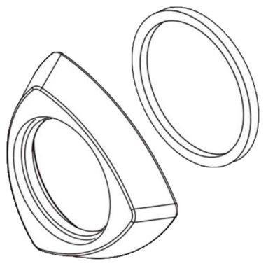 Click here to see Delta RP84250PN Delta RP84250PN Zura Handle Flange & Gasket - 2H Wall Mount, Polished Nickel