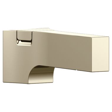Click here to see Delta RP84412PN Delta Zura 7-1/4in Polished Nickel Wall-Mount Tub Spout with Pull-Up Diverter, Single Hole Installation, 1/2in-14 NPT Connection - RP84412PN