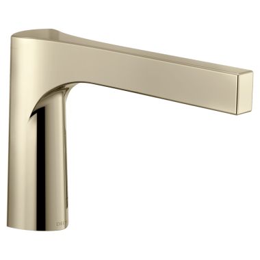 Click here to see Delta RP84828PN Delta Zura 12in Polished Nickel Non Diverter Roman Tub Spout for T2774 Roman Tub Faucet Trim, 3-Hole Installation, Deck Mount - RP84828PN