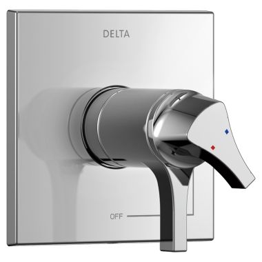 Click here to see Delta T17T074 Delta Zura TempAssure 17T Series Two-Handle Valve Trim, Lever Handles, Polished Chrome - T17T074