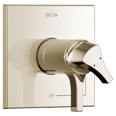 Click here to see Delta T17T074-PN Delta Zura TempAssure 17T Series Two-Handle Valve Trim, Lever Handles, Polished Nickel - T17T074-PN