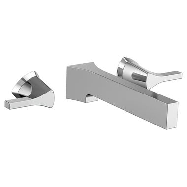 Click here to see Delta T3574LF-WL Delta T3574LF-WL Zura Two-Handle Wall-Mount Widespread Bathroom Faucet Trim, Chrome