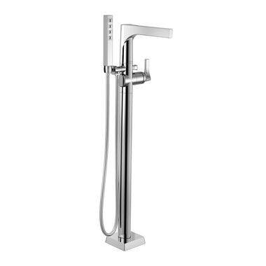 Click here to see Delta T4774-FL Delta Zura Single-Handle Freestanding Tub Filler Trim with 1.75 GPM Single-Setting Hand Shower, H2Okinetic, Touch-Clean, Lever Handles, Chrome - T4774-FL