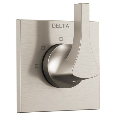 Click here to see Delta T11874-SS Delta Zura 3-Function Diverter Valve Trim, Lever Handle, 2-Port, Stainless Steel - T11874-SS