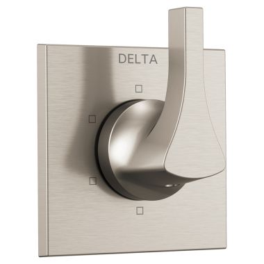 Click here to see Delta T11974-SS Delta Zura 6-Function Diverter Valve Trim, Lever Handle, 3-Port, Stainless Steel - T11974-SS