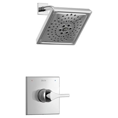 Click here to see Delta T14274 Delta Zura Monitor 14 Series H2Okinetic Shower Faucet with 3-Setting Rain Showerhead, 1.75 GPM, Single Lever Handle, ADA, Chrome - T14274