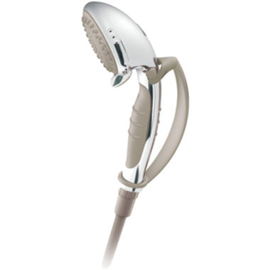 Click here to see Moen DN8001CH Moen 3-1/2in Home Care Four-Function Wall-Mount Handheld Shower with Pause Control Feature, Round, 1.75 GPM, ADA, Chrome - DN8001CH