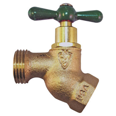 Click here to see Arrowhead Brass 253LF Arrowhead 253 No-Kink Hose Bibb, 1/2 in FIPT Inlet, 3/4 in Hose Thread Outlet, 125 psi, Brass