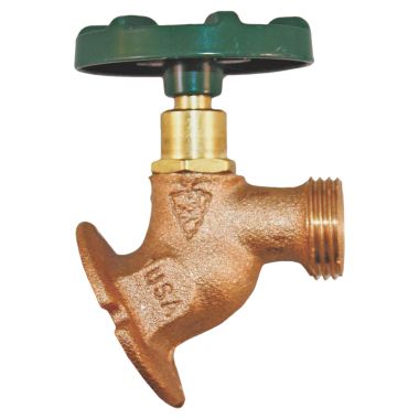 Click here to see Arrowhead Brass 255LF Arrowhead 255LF Solid Flanged Sillcock Valve, 1/2 in FPT Inlet, 3/4 in Hose Thread Outlet, 125 psi, Brass