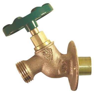 Click here to see Arrowhead Brass 255SWLF Arrowhead 255SWLF Solid Flanged Sillcock Valve, 1/2 in Copper Sweat Inlet, 3/4 in Hose Thread Outlet, 125 psi, Brass