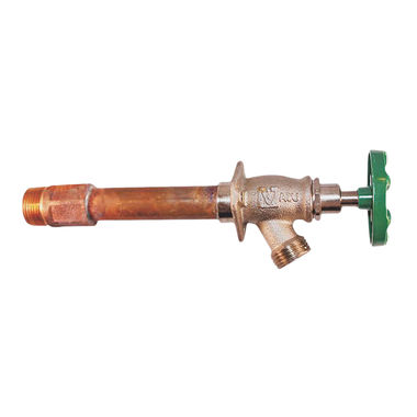 Click here to see Arrowhead Brass 455-06LF Arrowhead 455LF  Frost Free Hydrant, 1/2in or 3/4in FIP or MIP Inlet, Brass, Green Handle - 455-06LF
