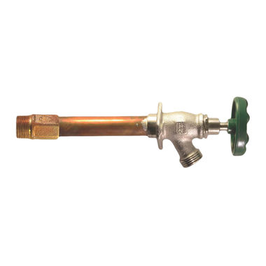 Click here to see Arrowhead Brass 456-08LF Arrowhead 456LF Standard Frost Free Hydrant, 1/2in Sweat/MIP, Green Handle - 456-08LF