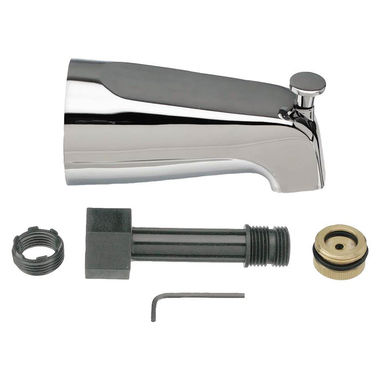 Click here to see Danco 88703 Danco Metal Universal Wall Mounted Chrome Tub Spout Kit with Pull-Up Diverter, 1/2-inch Connection Size - 88703