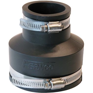 Click here to see Fernco P1056-315 Fernco 1056 Flexible Dwv Pipe Reducing Coupling, 3 X 1-1/2 in x 3.869 in, Plastic, 4.3 psi, PVC