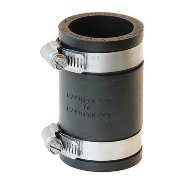 Click here to see Fernco P1056-125 Fernco 1056 Flexible Pipe Stock Coupling, 1-1/4 in x 3-1/2 in, Plastic, 4.3 psi, PVC