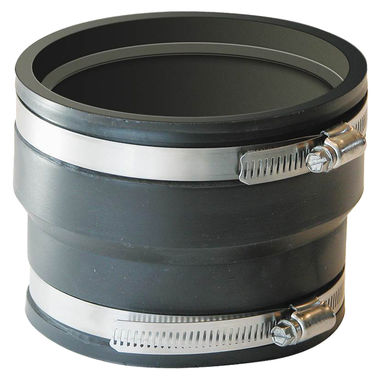 Click here to see Fernco P1070-44 Fernco Flexible Pipe Stock Coupling, 4 in x 3.94 in, ADS X Cast Iron/Plastic, 4.3 psi, PVC - 1070