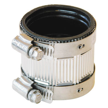 Click here to see Fernco PNH-150 Fernco PNH-150 Flexible Pipe Coupling, 1-1/2 in x 2.13 in, No Hub, 4.3 psi, PVC