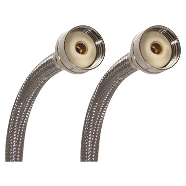 Click here to see Fluidmaster 9WM72 Fluidmaster 9WM72 No-Burst Washing Machine Hose, 3/4 in x 6 ft, Female, 1000 psi, Stainless Steel