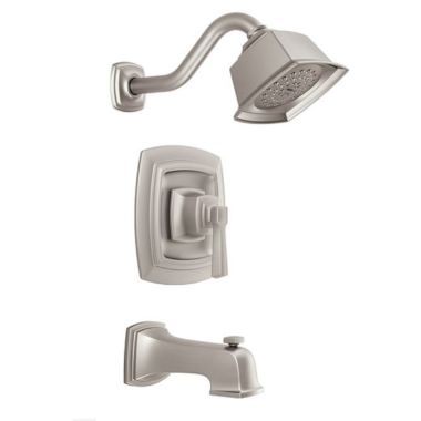 Click here to see Moen 82830EPSRN Moen Boardwalk Posi-Temp Tub/Shower Faucet, 2.0 GPM, 1-Function, Single Lever Handle, Eco-Performance, Spot Resist Brushed Nickel - 82830EPSRN