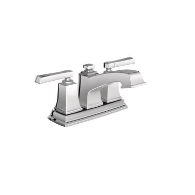 Click here to see Moen WS84800 Moen Boardwalk Two-Handle Low Arc Centerset Bathroom Faucet with Pop-Up Drain, 1.2 GPM, ADA Lever Handle, Three-Hole, WaterSense, Chrome - WS84800