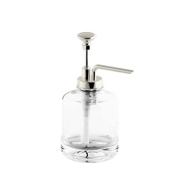 Click here to see Kohler 98630-BN KOHLER Artifacts Soap Dispenser Assembly, Round, Metal/Glass, Vibrant Brushed Nickel - K-98630-BN