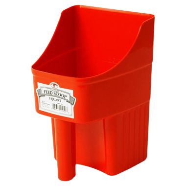 Click here to see Miller Mfg 150408 Little Giant 150408 Enclosed Feed Scoop, 3 qt 6 in W X 6-1/4 in L X 9-1/4 in H, Red