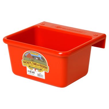 Click here to see Miller Mfg MF6RED Little Giant MF6RED Mini Portable Feeder, 6 qt Capacity, 11 in W X 9-3/4 in L X 5-1/2 in H, Red
